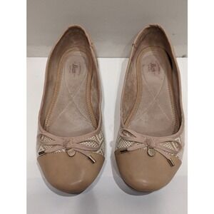 G.H. Bass Co. Tan Raffia Lacy flat Women's Shoes size 8.5 Ballet Slip on Slides